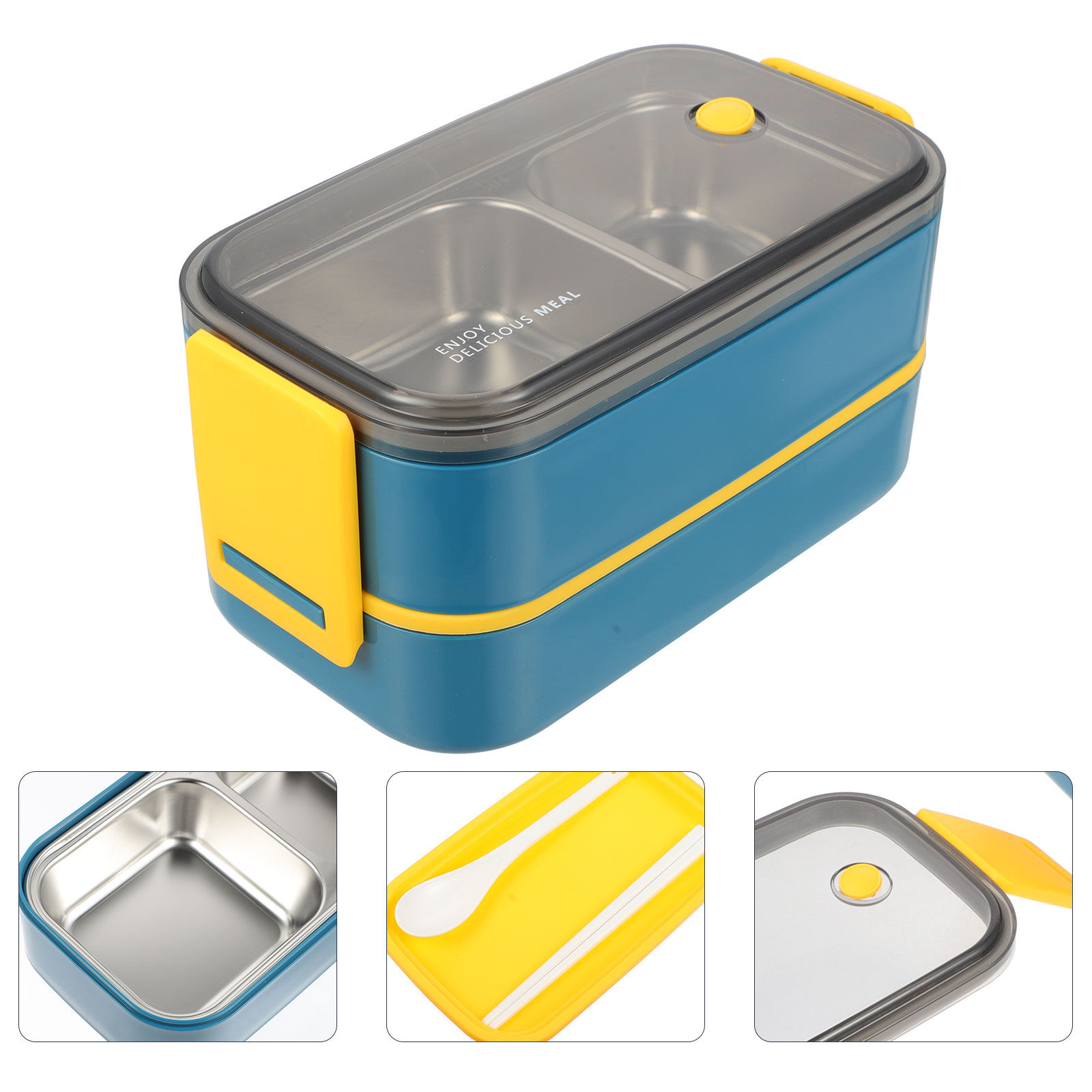 Bento Box Two Tier - علبة طعام من الفولاذ المقاوم للصدأ