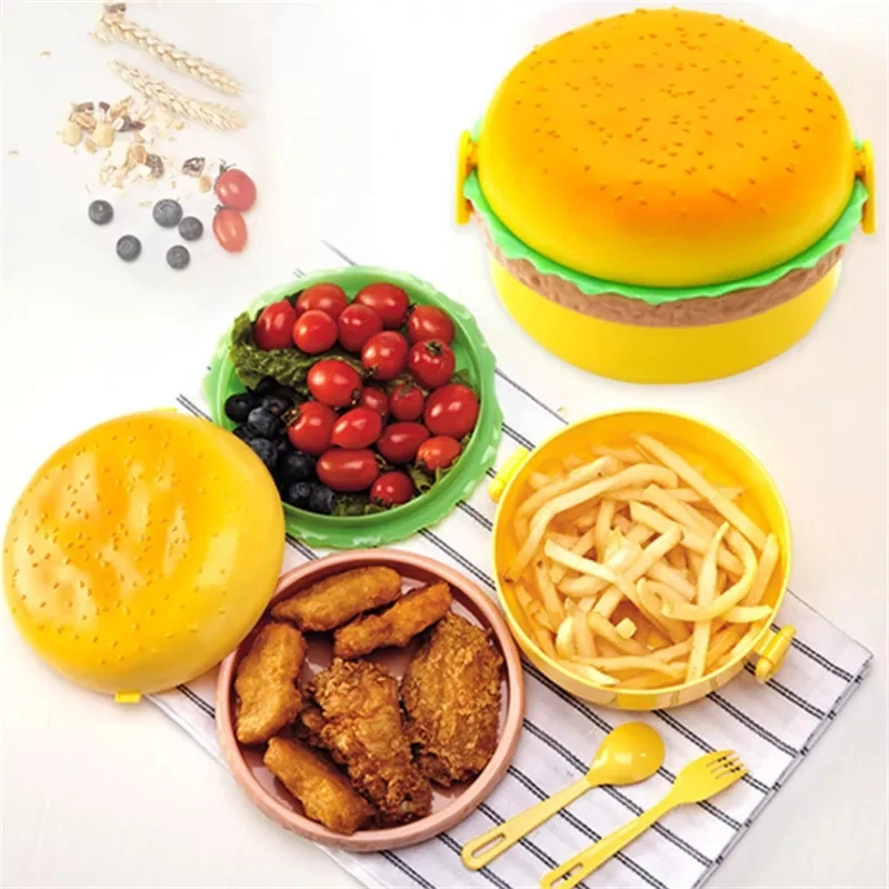 همبرغر علب الاغذية طبقة مزدوجة - مراجعة Bento Box Two Tier وسعره